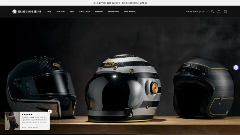 ROLAND SANDS DESIGN website screenshot