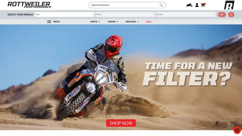 ROTTWEILER PERFORMANCE website screenshot