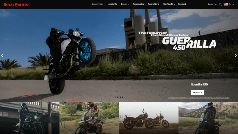 ROYAL ENFIELD (EICHERMOTORS LTD) LTD website screenshot