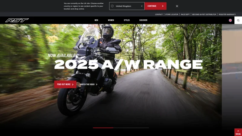 RST MOTO website screenshot