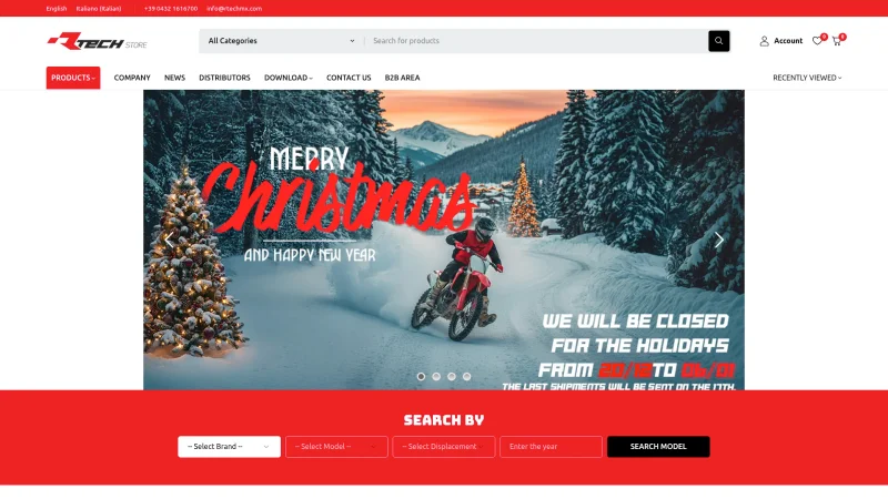 RACETECH SRL website screenshot