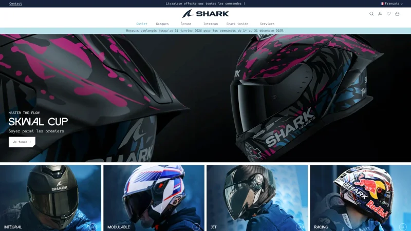 SHARK HELMETS website screenshot