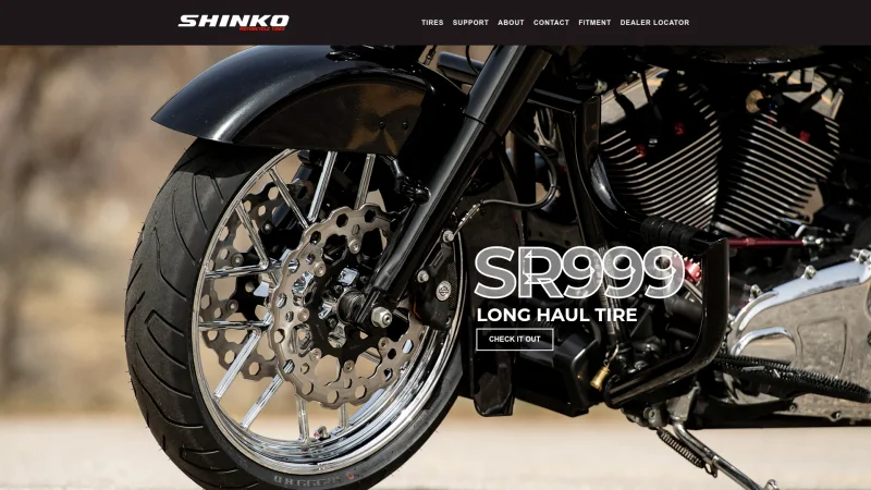 SHINKO TIRES website screenshot