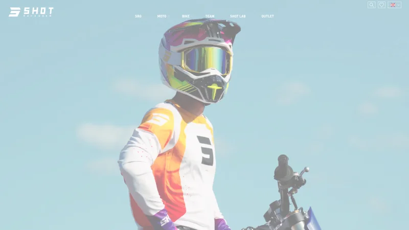 SHOT RACE GEAR website screenshot
