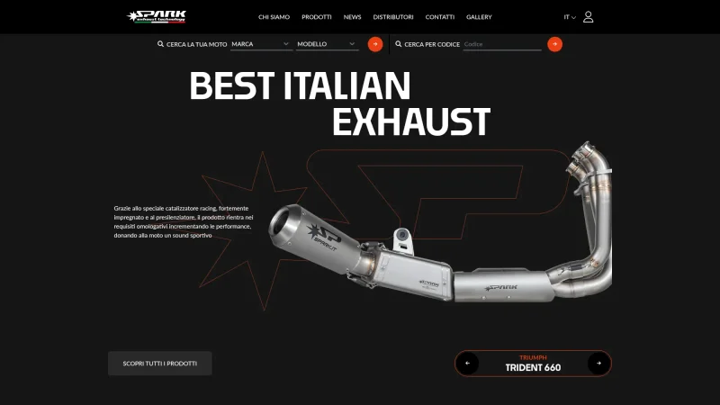 SPARK EXHAUST TECHNOLOGY website screenshot