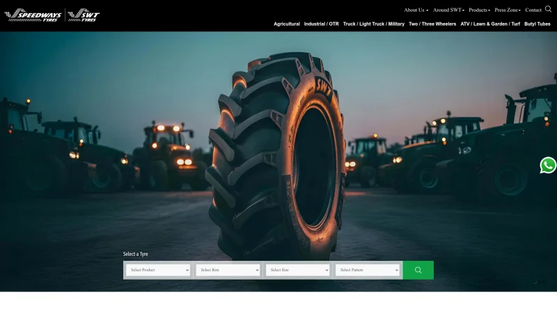 SPEEDWAYS TYRES website screenshot