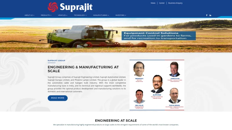 SUPRAJIT ENGINEERING LTD website screenshot