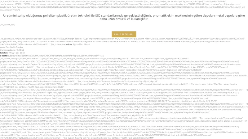 TUDEKS MAKINE PLASTIK TARIM KALIP GIDA SAN. VE TIC.LTD.STI website screenshot
