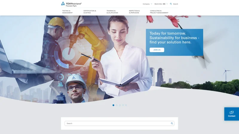 TÜV RHEINLAND website screenshot