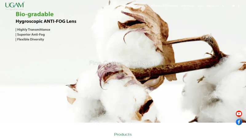 UGAM(UGIN ADVANCED MATERIAL CO., LTD.) website screenshot