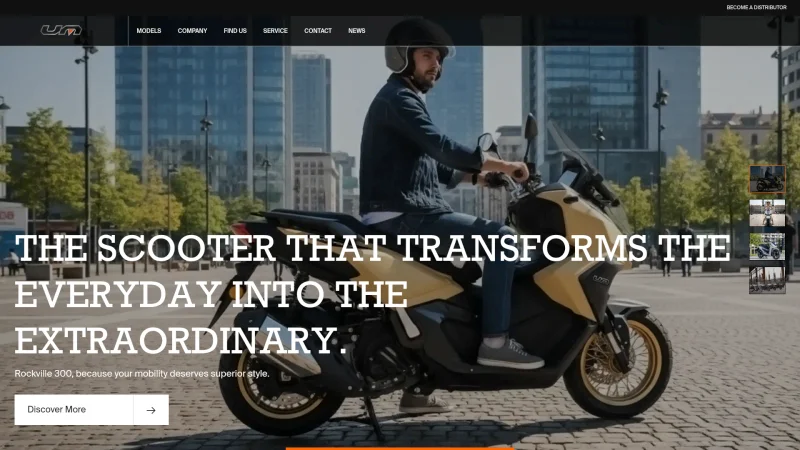 UM® MOTORCYCLES website screenshot