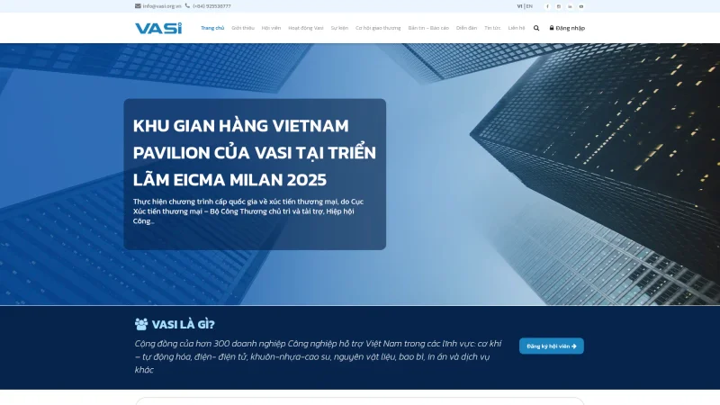VIETNAM ASSOCIATION OF SUPPORTING INDUSTRIES (VASI) website screenshot