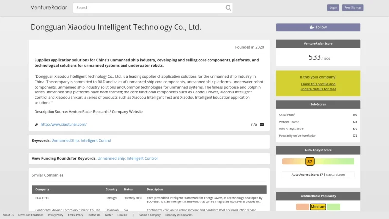 DONGGUAN XIAODOU INTELLIGENT TECHNOLOGY CO., LTD website screenshot
