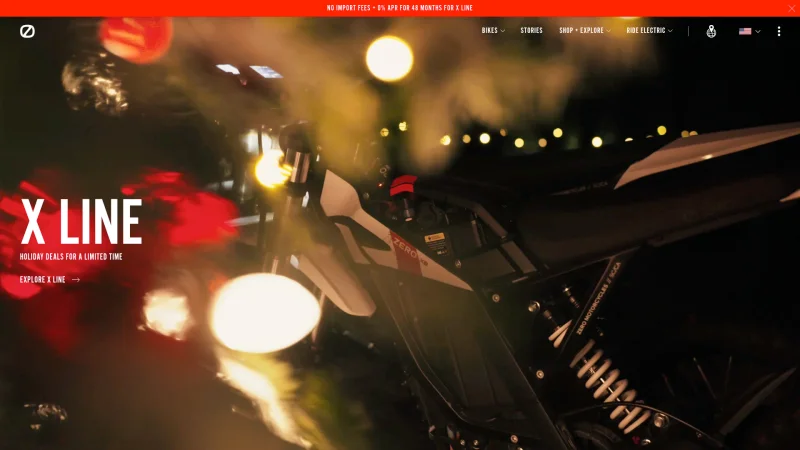 ZERO MOTORCYCLES website screenshot