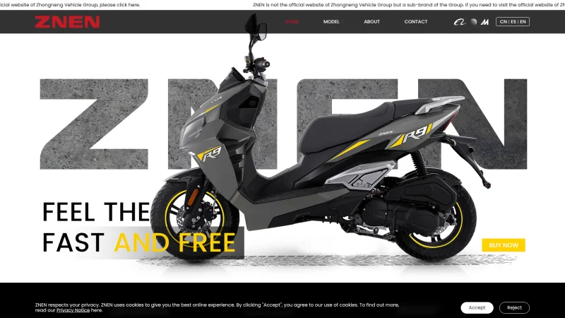 TAIZHOU ZHONGNENG IMPORT & EXPORT CO,.LTD website screenshot