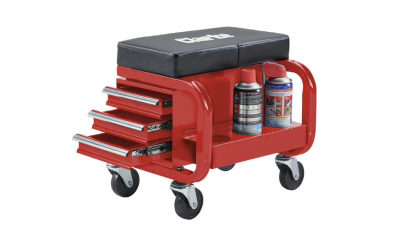 Comfortable Workshop Seat With Built-In Tool Storage